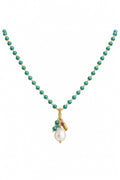 18K Gold-plated Necklace with blue stones and a pendant