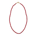 Choker Necklace Made of Tiny Faceted Ruby-Colored Crystals