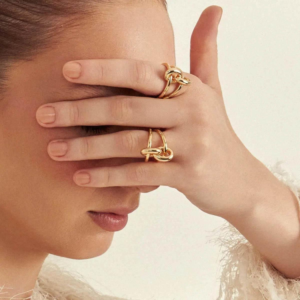 18K Gold-Plated Knot Link Ring